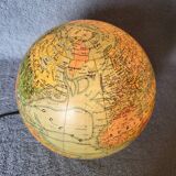 Art Deco glass and metal globe with functional lighting