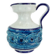 italian vintage VASE nuovo rinascimento relief decor white blue turquoise