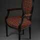 Medallion Chair with Tartan Fabric, Early XXth century