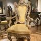Italian Rococo Silver Mecca Giltwood Throne Armchair, Rome, 18th Century