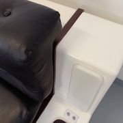 Vintage sofa bed bench with integrated lighting, Italian design Beka Tortuga, in skai, fiber