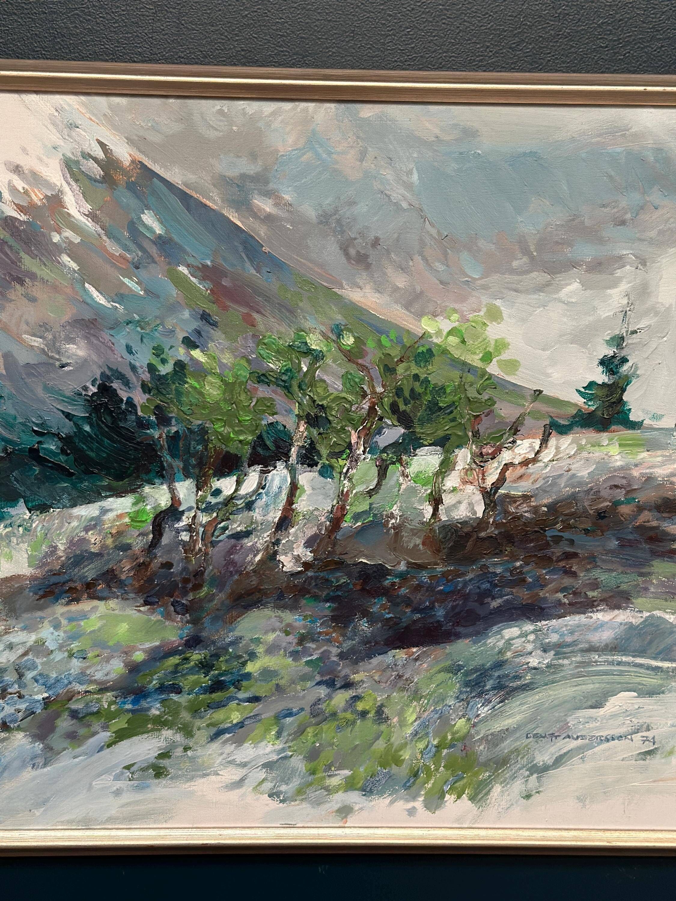 Large Swedish oil on canvas "Telemarken, Gausta" by Bengt Andersson Råssbyn