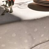 Nappe ancienne en damassée coton teintée en rose thé