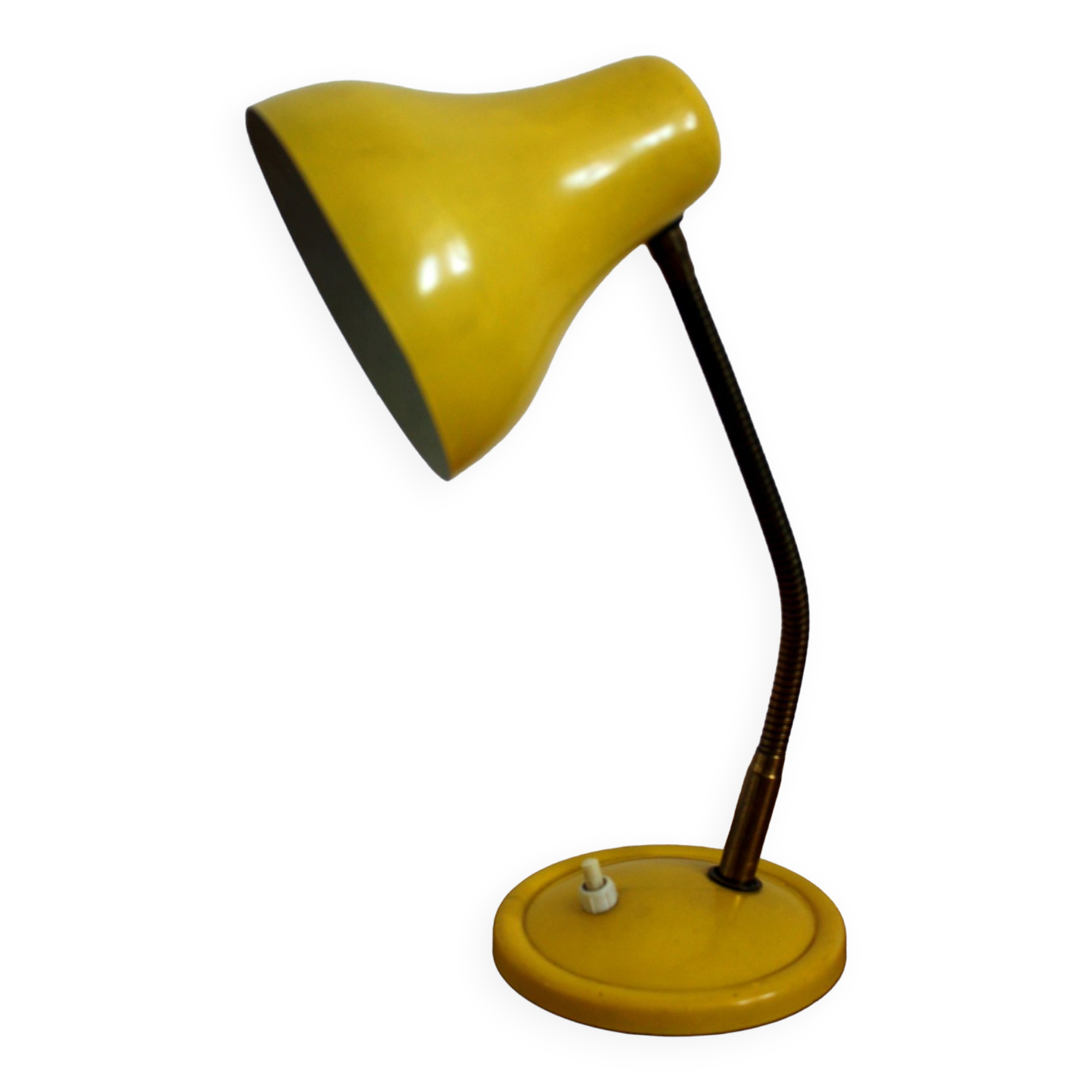 Vintage Bedside Desk Lamp Yellow Year 50