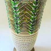 Vase cornet art deco porcelain enamelled of Lucien Brisdoux (1878-1963)