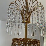 Cascade chandelier with crystal and bronze tassels