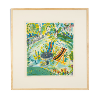 Summer in the Garden, color Lithograph