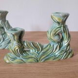 2 numbered Art Deco candlesticks - Possible Hubert Bequet