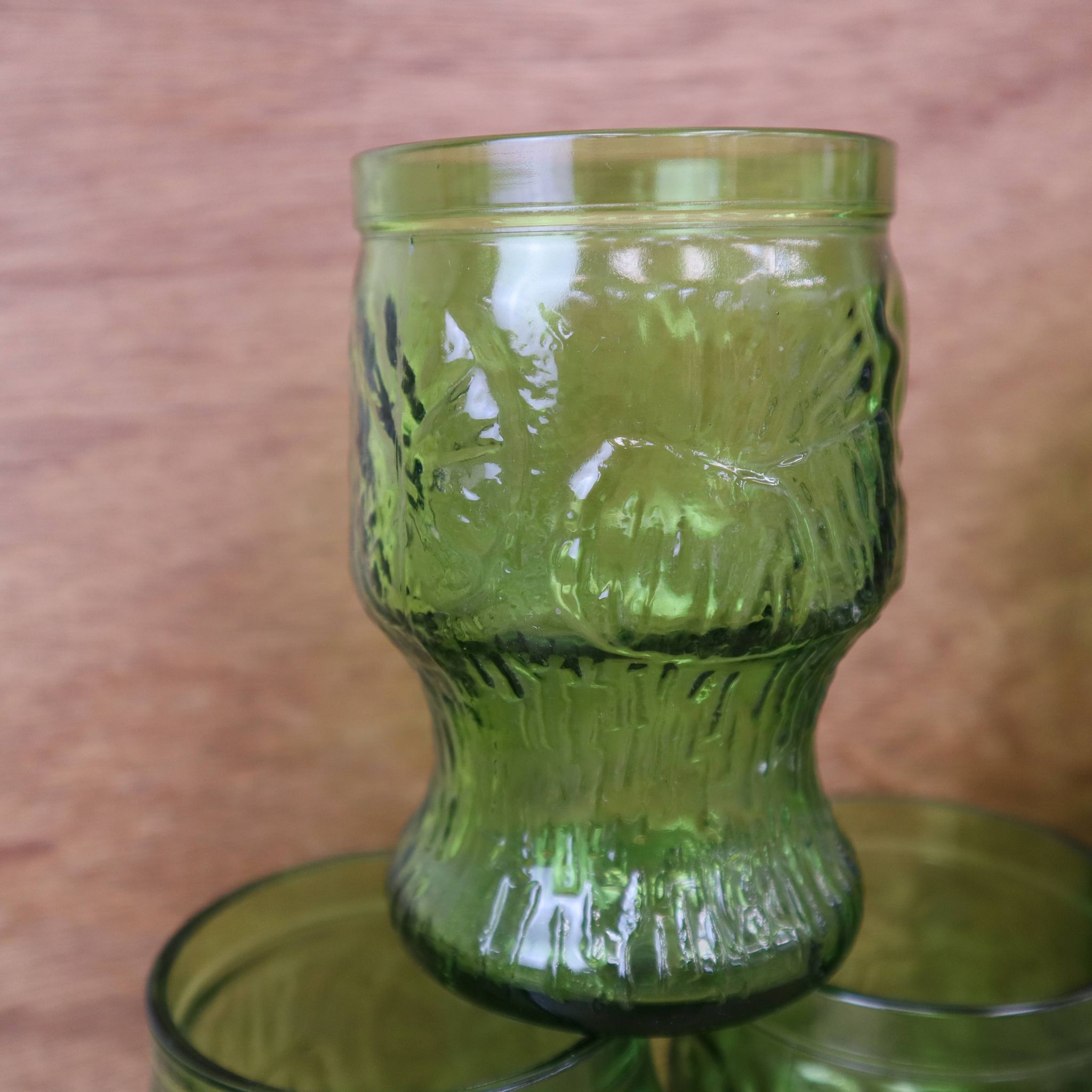 6 green glasses Fidenza Italy