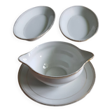 Porcelain presentation with white gold edging