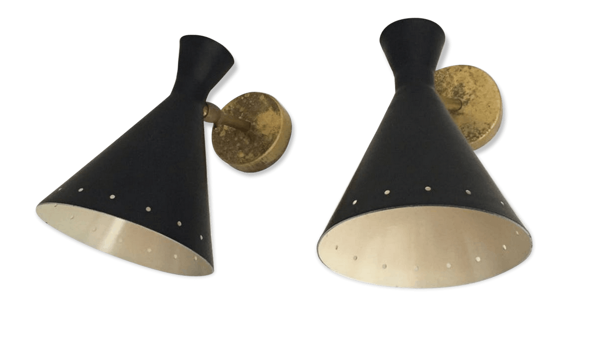 Paire appliques cocotte noir