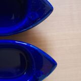 Ensemble de 2 ramequins poisson en céramique, bleu cobalt
