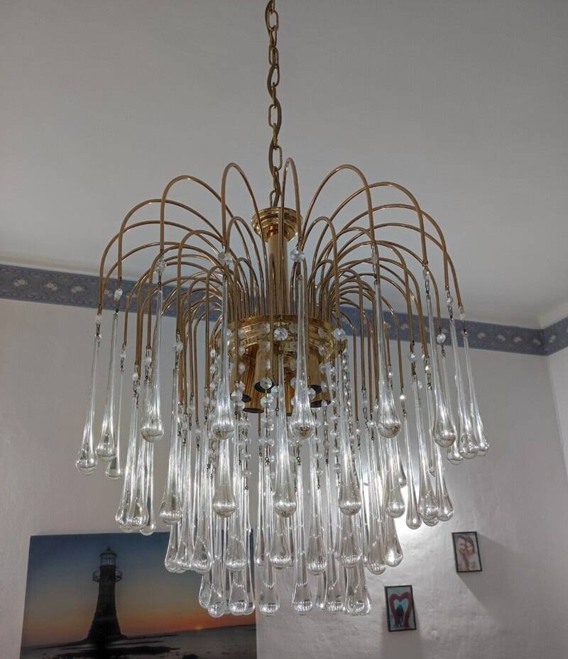 Large Sized Murano Waterfall Chandelier