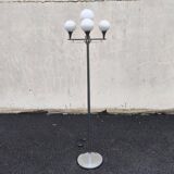 Space age floor lamp, chrome and opaline glass, 1970.