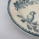 Assiette creuse longwy mesange terre de fer bleu - faïence ancienne fr