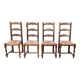 4 oak straw farmhouse chairs