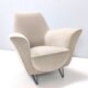 Vintage ivory fabric armchair, Italy
