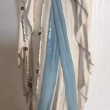 Statue of the holy virgin in hand-painted plaster signed lance 44 cm
