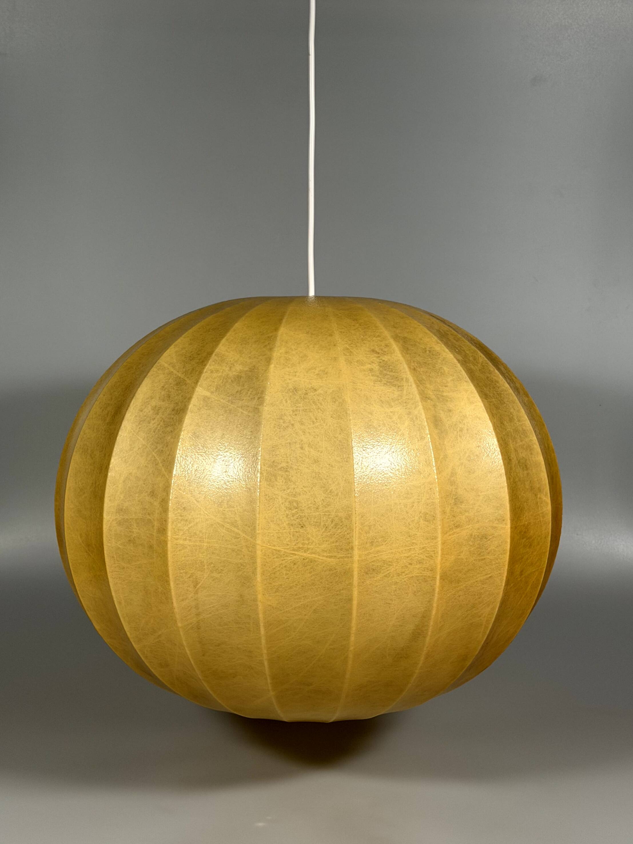 1960s 1970s Cocoon Ceiling Lamp Globe Lamp "Moon" by Goldkant Leuchten