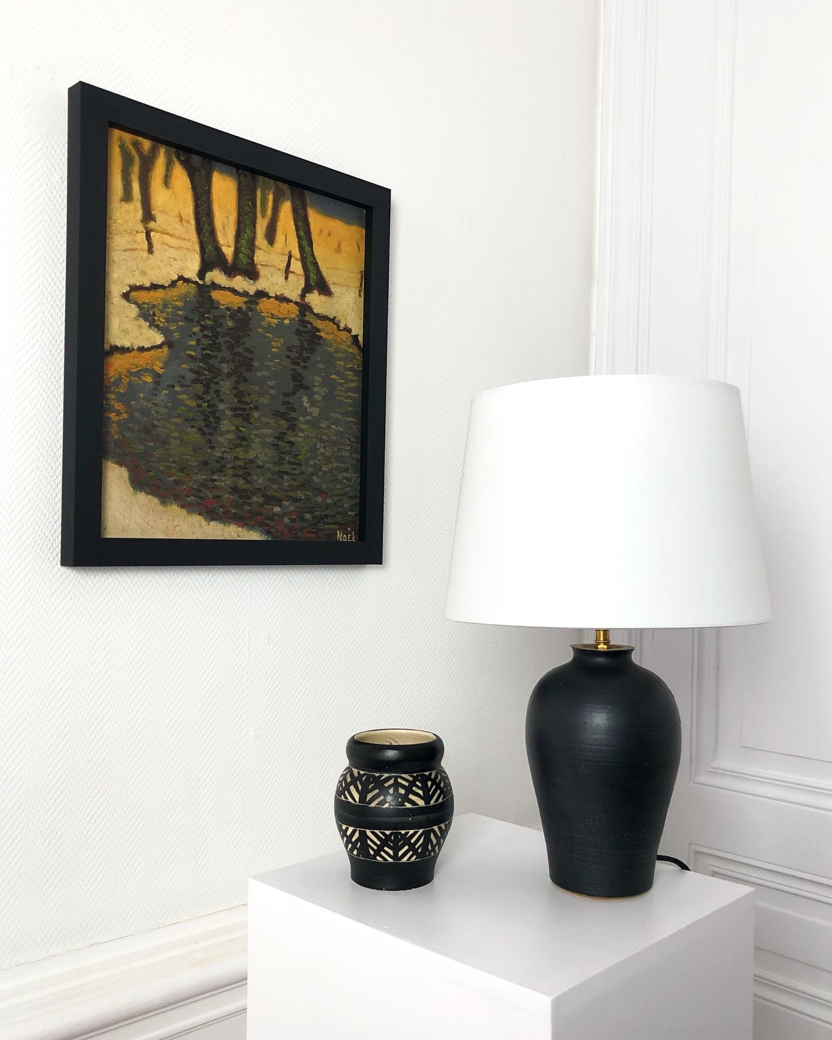 Vintage ceramic baluster lamp