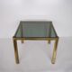 Square glass and brass coffee table 1980 original edition