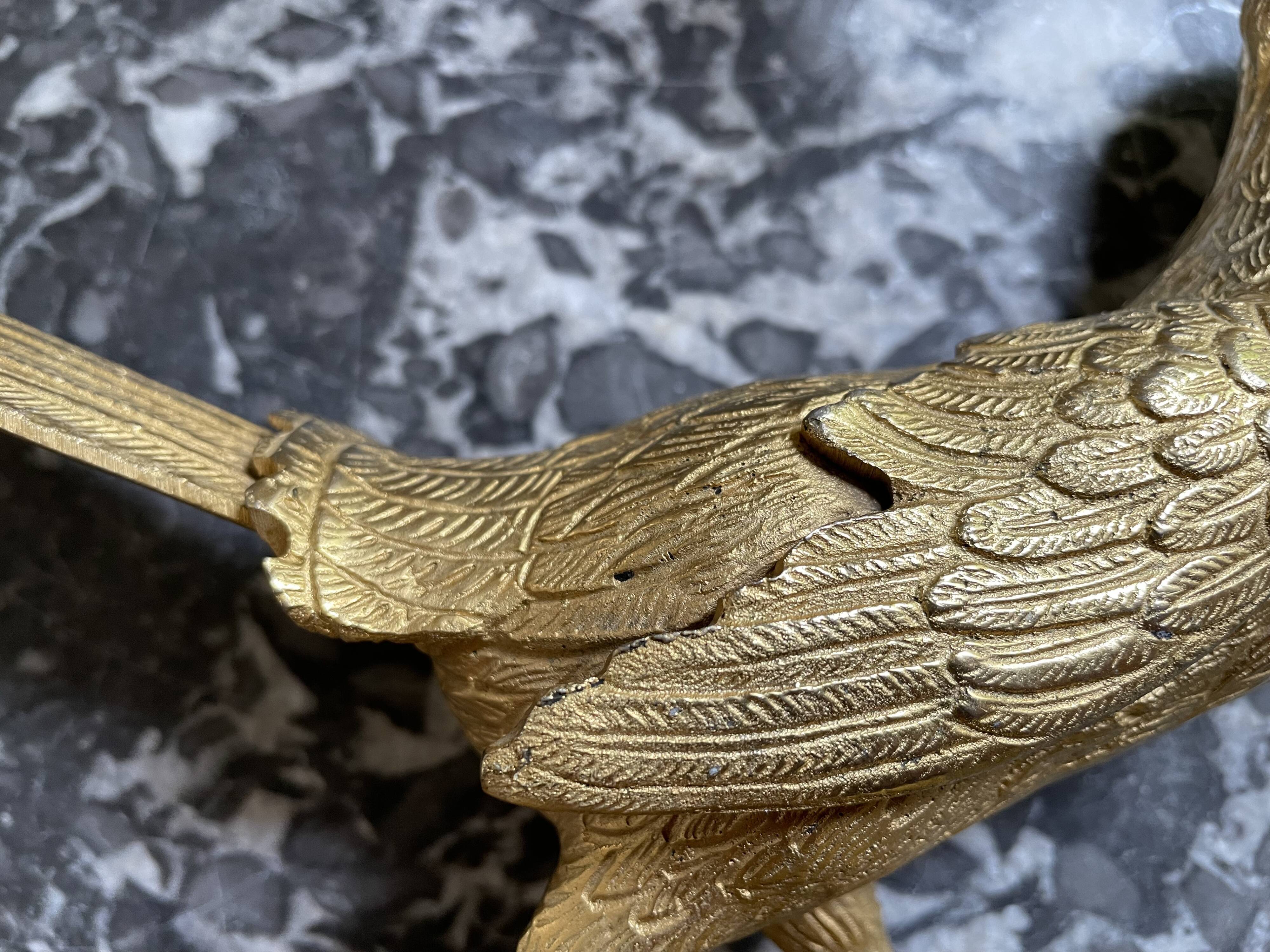 Couple de faisans en bronze doré début XXème