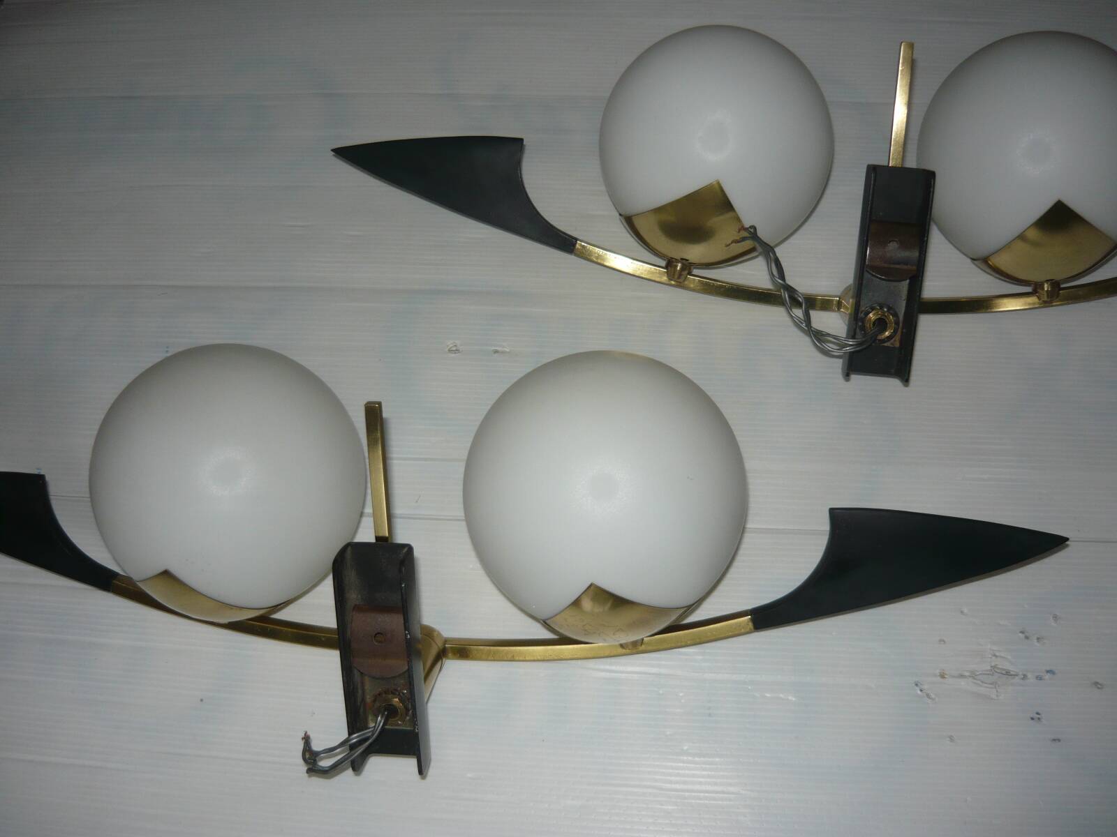 Rare pair of vintage wall lights for Arlus