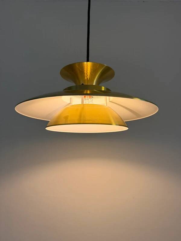 Lampe vintage danoise en or - pendentif multicouche
