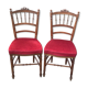 Pair of Napoleon III chairs in wood and red velvet
