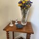 Side table / wooden pedestal Art Deco shelf spools from the 1950s