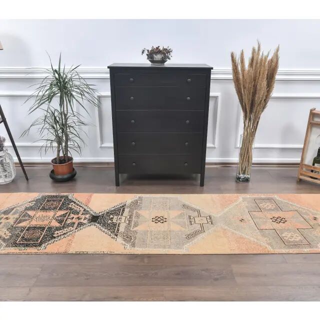 Turkish Oushak Wool Runner 85x320