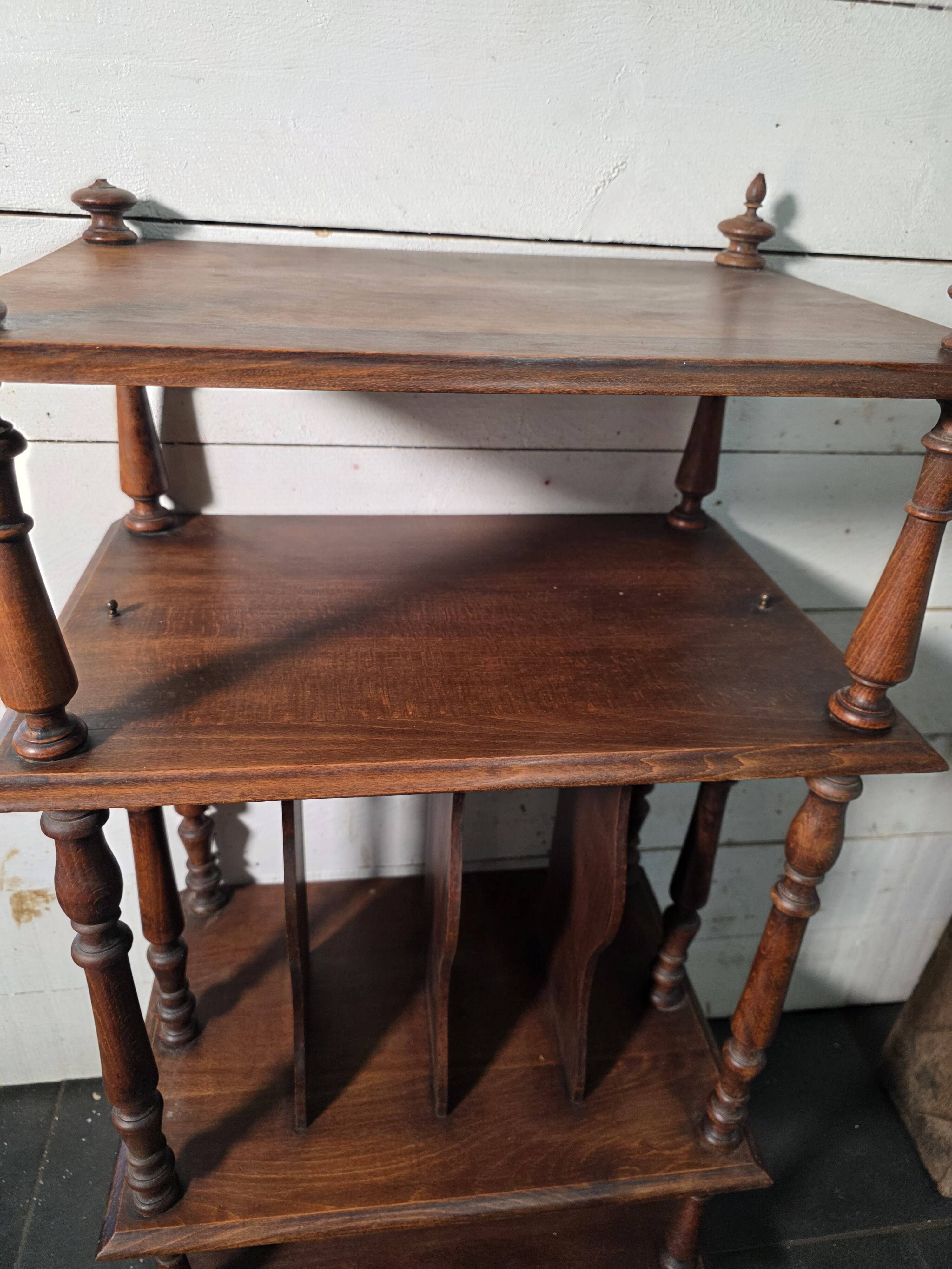 Antique walnut music cabinet