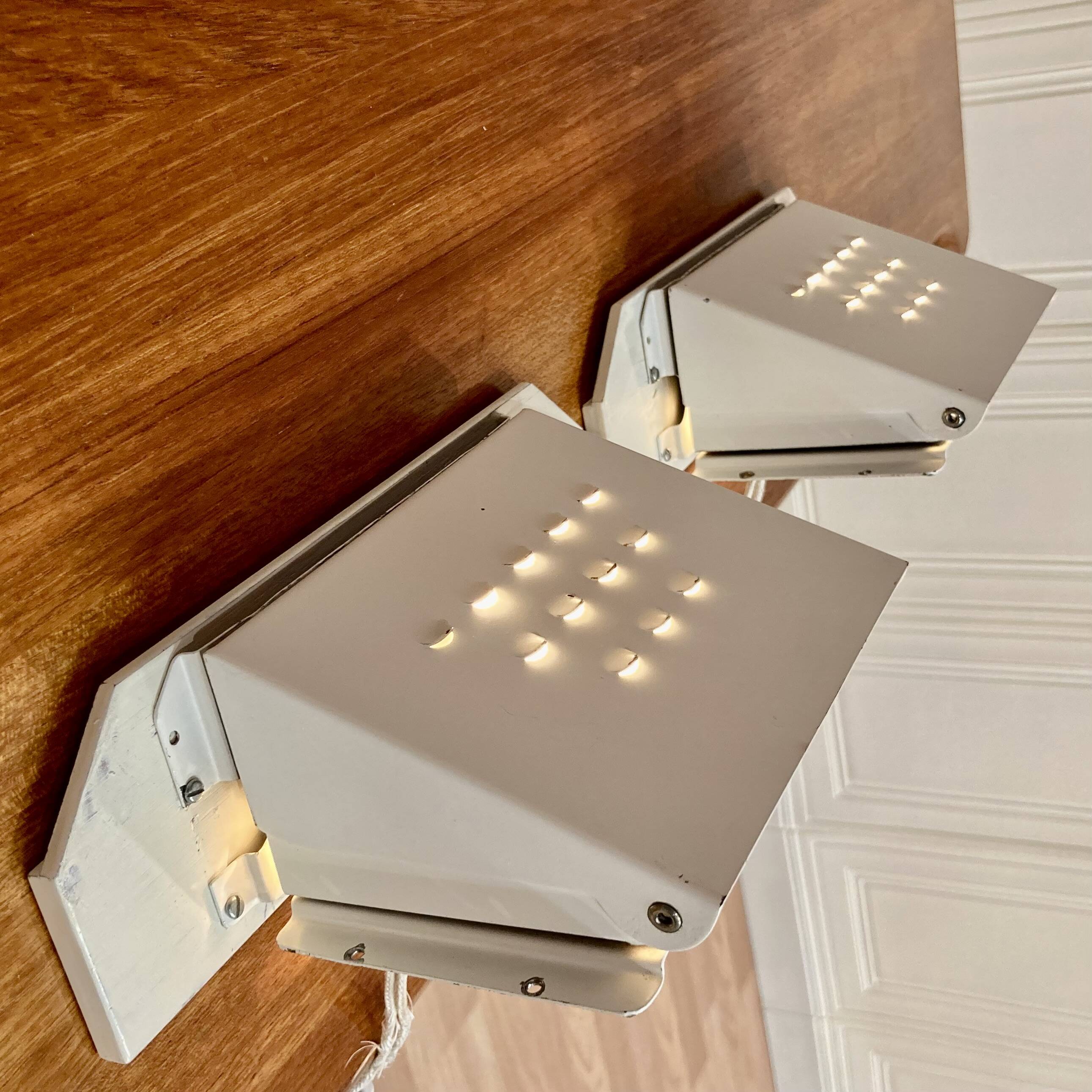 Pair of industrial wall lights scandinavian design 1950.
