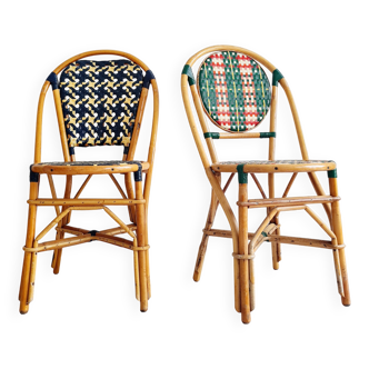 Chaises bistrot en rotin