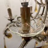 Crystal Beaded Murano Glass Drop Chandelier 1950’s