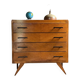 Vintage oak chest of drawers with 4 drawers and splayed legs