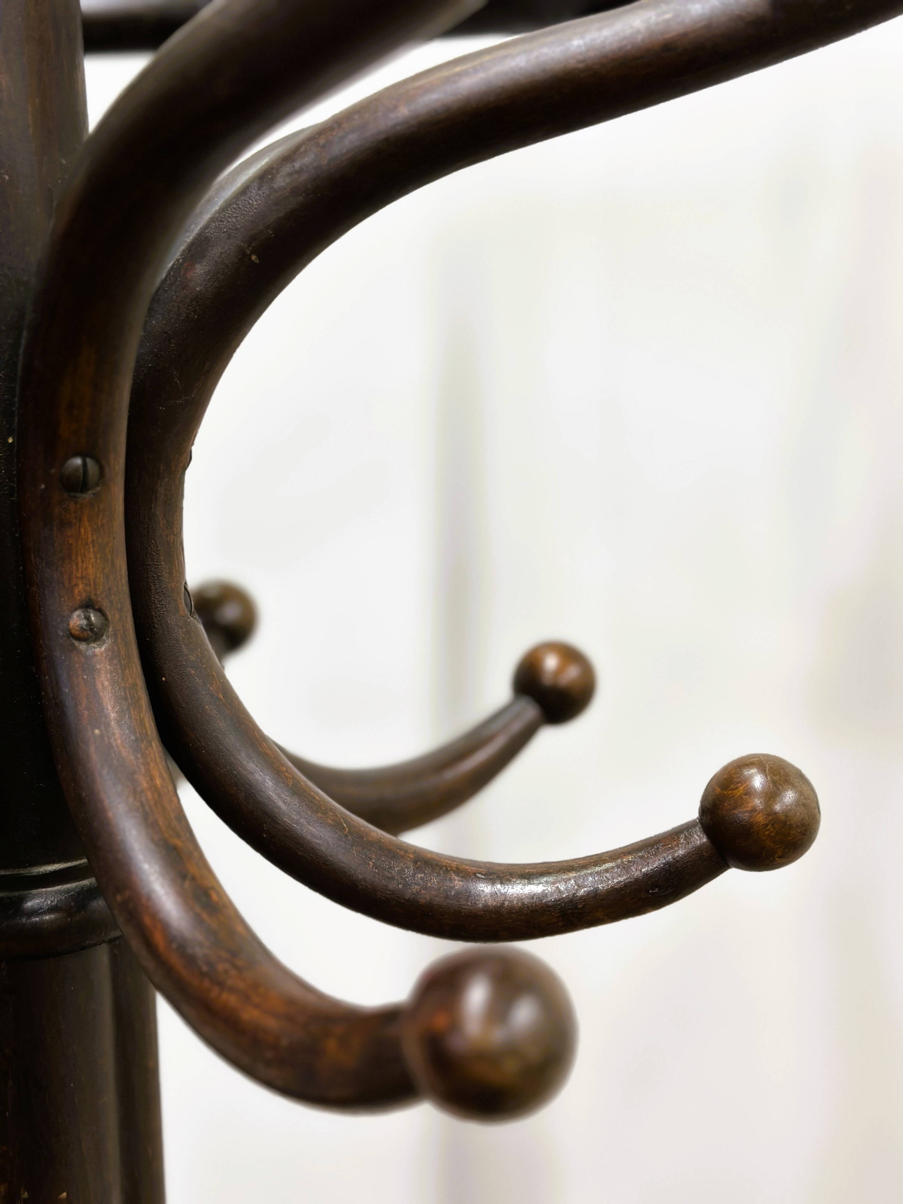 Grand porte-manteau Art Nouveau en bois courbé par Thonet. Vienne, 1879-1887