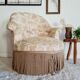 Antique flowered toad armchair with fringes