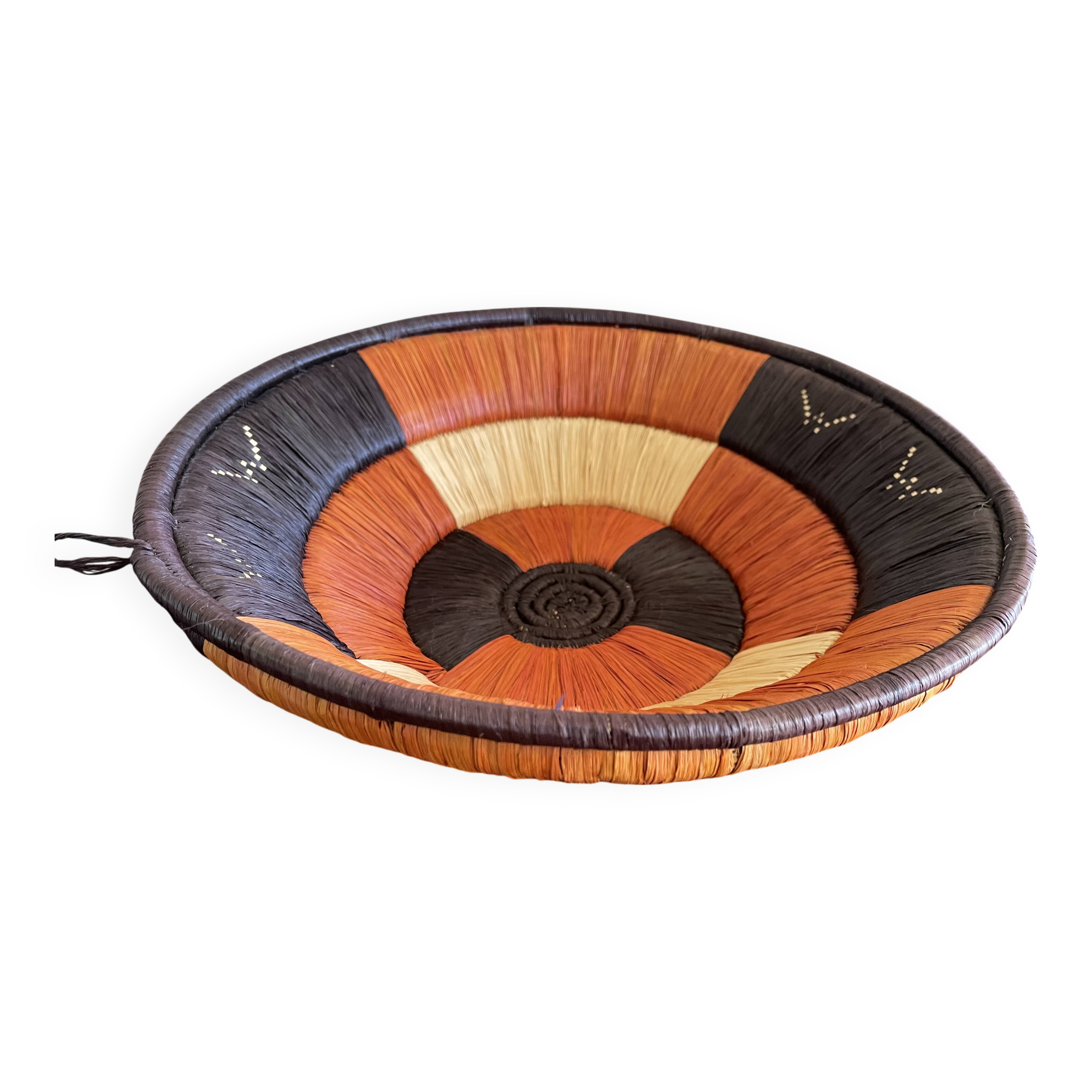 Vintage woven raffia basket