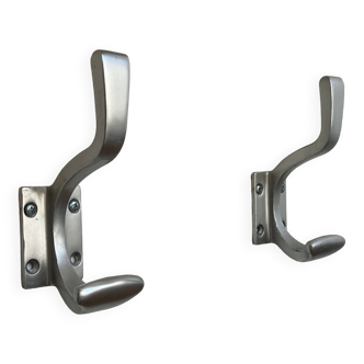 Pair of coat hooks, cast aluminum