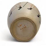 Large Design Vase 1950, Stylish Decor of Characters, Signed Balé