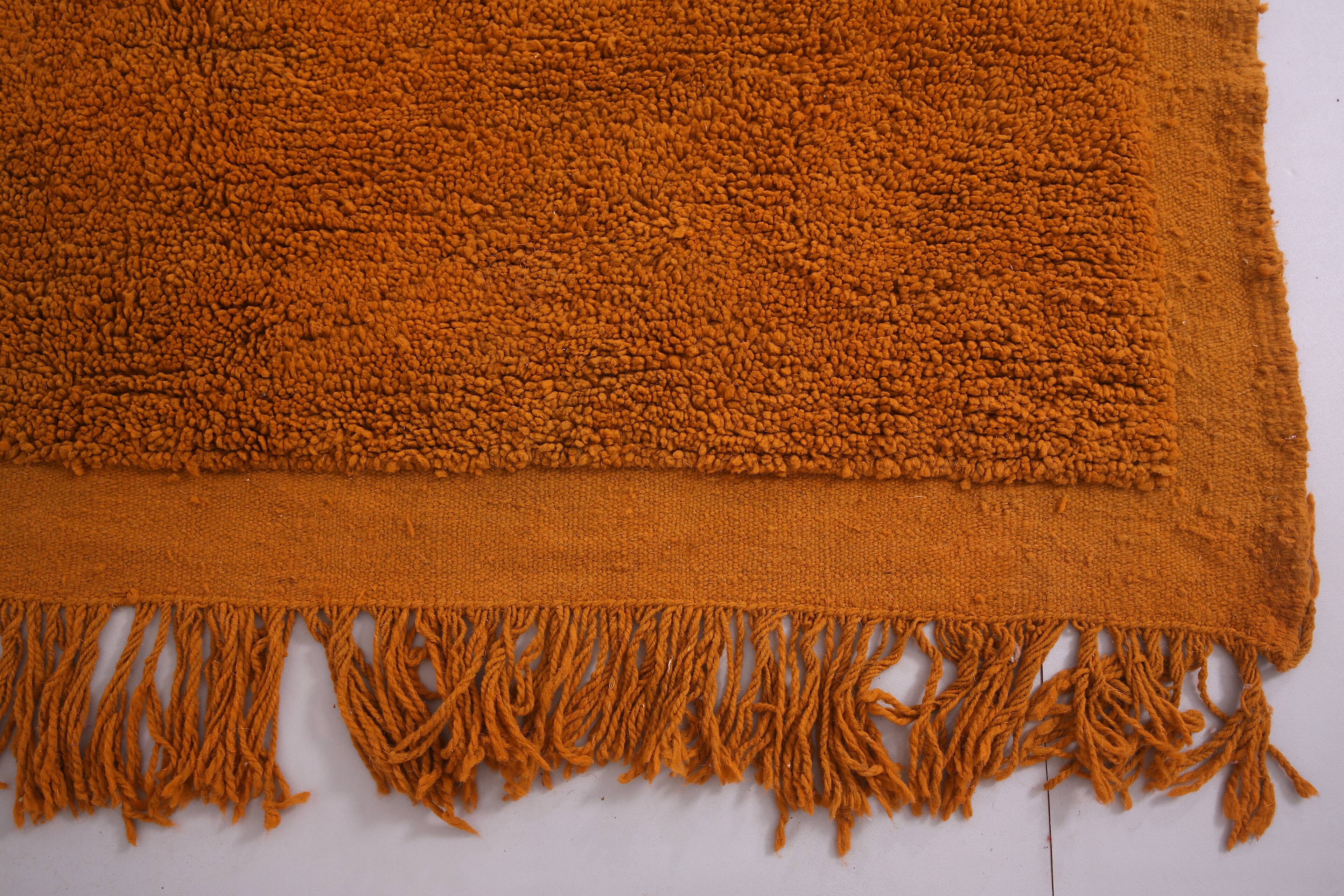 Rust Vintage Handmade Moroccan Rug 214 x 244 cm - Old Berber Rug -
