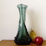 Vintage biot style bubbled glass vase