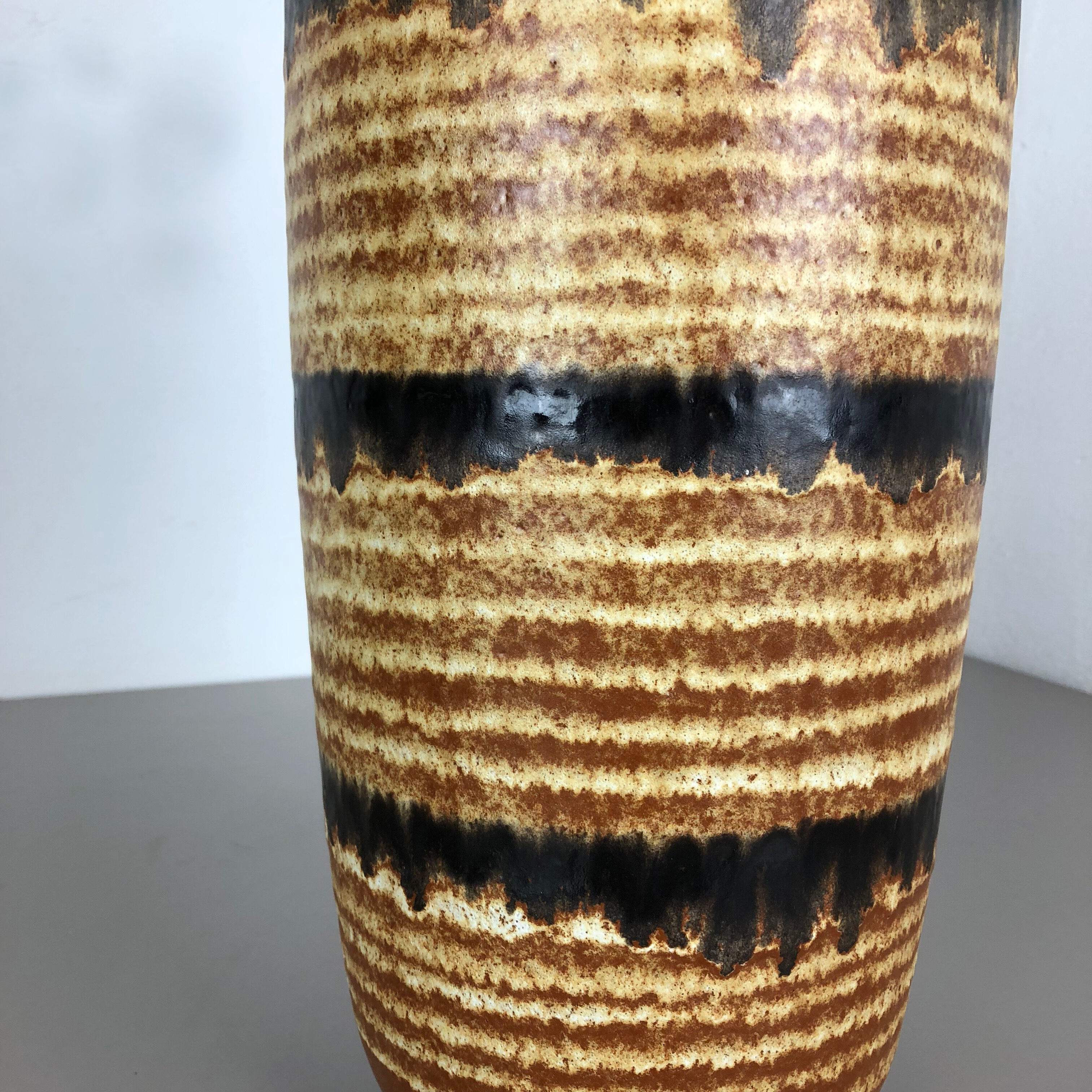 Pottery fat lava multi-color 517-45 floor vase made by Scheurich, 1970s