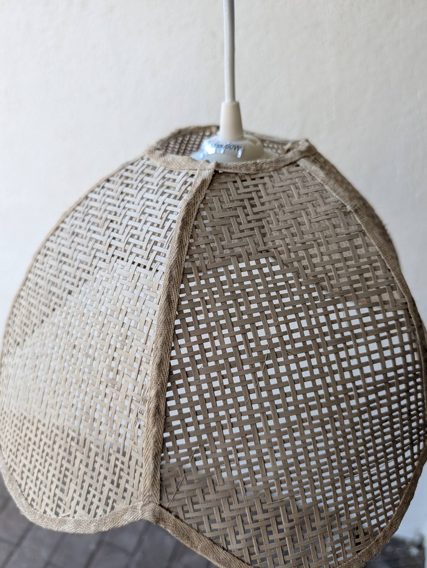 Woven bamboo flower pendant, 1970s