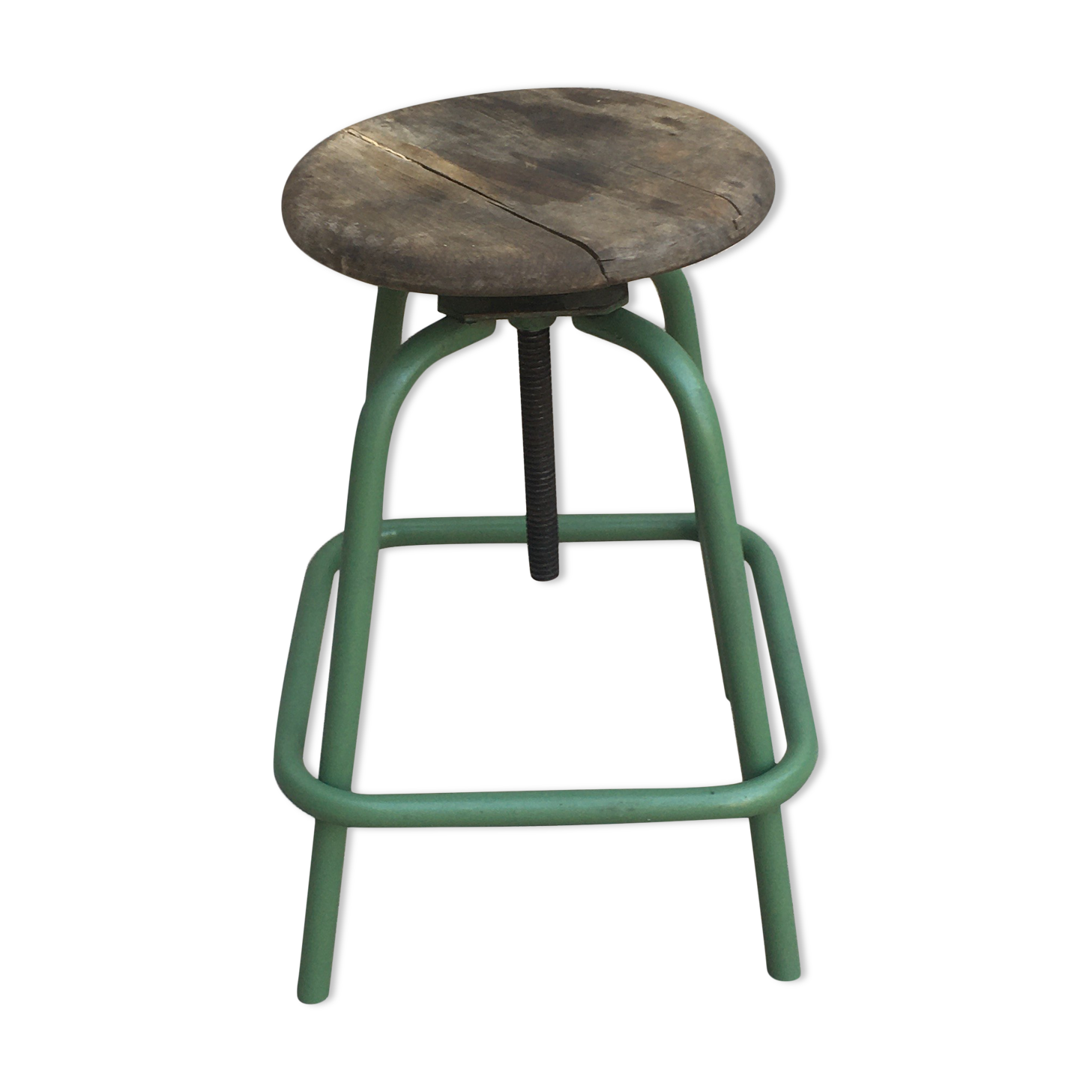 Industrial stool with wood metal screws