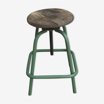 Industrial stool with wood metal screws