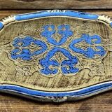 Ancien plateau Florentin bleu et or