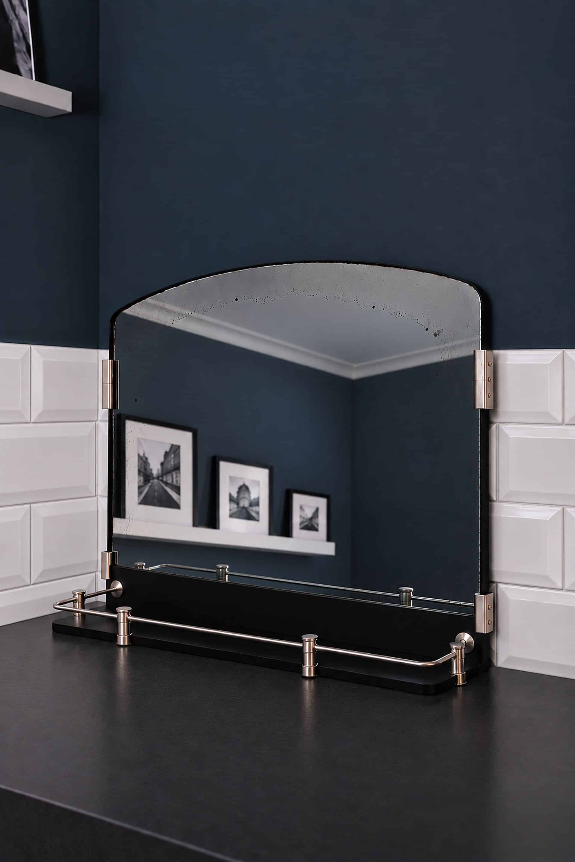 Miroir rétro de salle de bain, années 1930-40