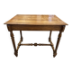 1-drawer solid oak desk with turned and carved legs, 89x62cm.